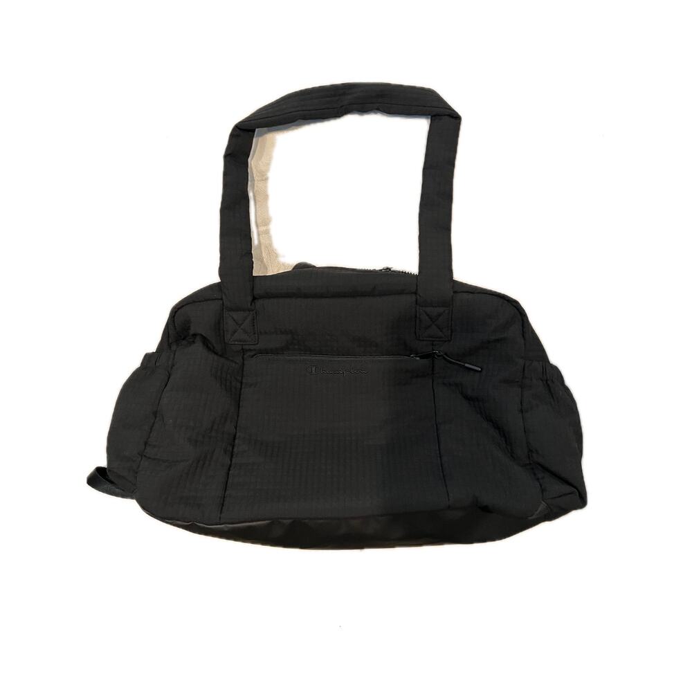 Champion 18"x8"x8" Quilted Soft Shell Black Duffel Bag